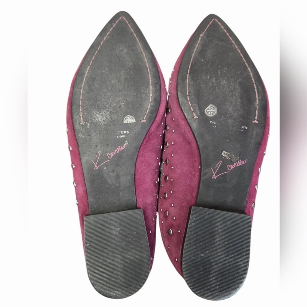 Kristin Cavallari for Chinese Laundry size 10 maroon silver Studded Suede mules - Picture 7 of 8